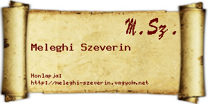 Meleghi Szeverin névjegykártya